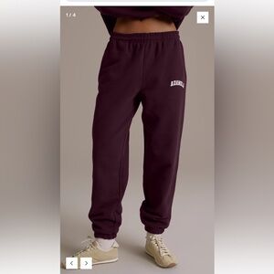Adanola Maroon Varsity Sweatpants with White Logo